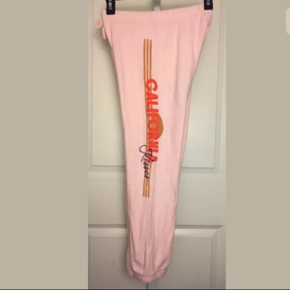 California Kisses Pink Soft Jogger Sweatpants M - Picture 3 of 6